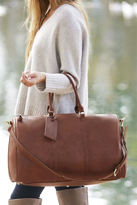 vegan leather weekend bag.